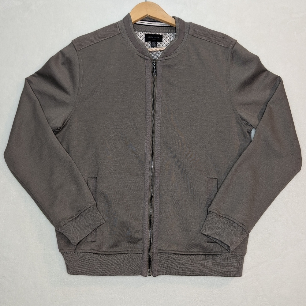 Baseball Style Jacket Full Zip Snap Pockets Magachoni Mens Small